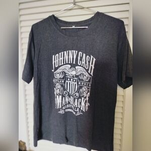 Johnny Cash Graphic T-Shirt - Gray Sizes Medium And Large Available